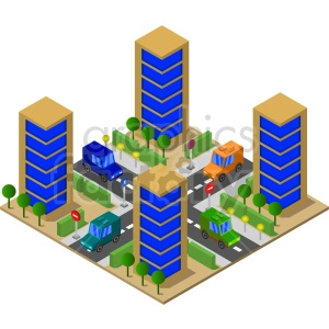 city buildings isometric vector graphic