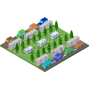 camp grounds isometric vector clipart