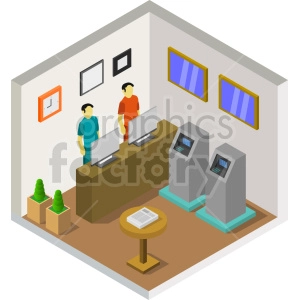 lobby isometric vector graphic