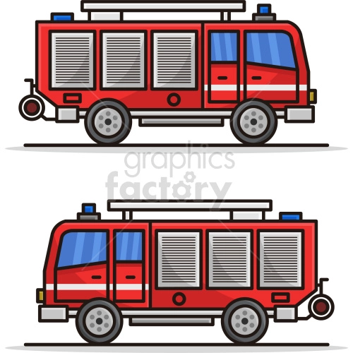 red fire truck vector graphic