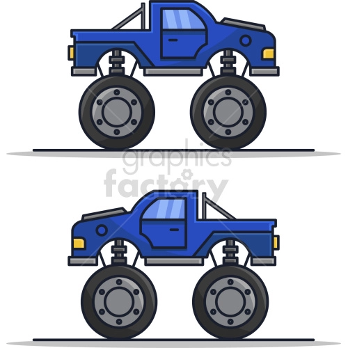blue monster truck vector graphic