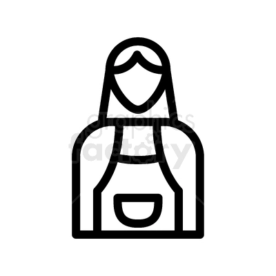 Clipart image of a woman wearing an apron