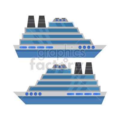 two cartoon cruise ship