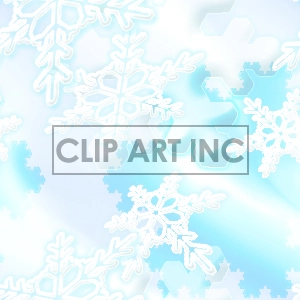Clipart image of white snowflakes on a blue and white gradient background.