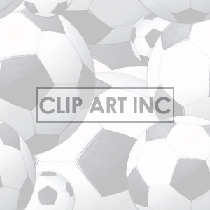 A clipart image featuring multiple black and white soccer balls overlapping each other.