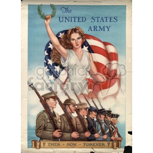 Vintage US Army Recruitment Poster: Then, Now, Forever