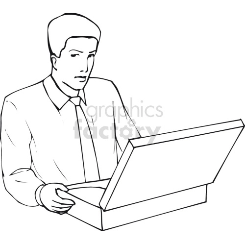 man looking into briefcase black white
