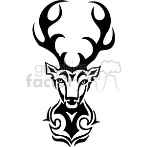Tribal Deer Outline for Tattoo, Vinyl, or Logo Design