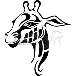 Stylized Giraffe Head for Tattoos, Vinyl Decals, and Logos