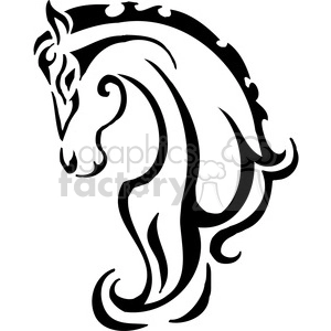 Stylized Horse Head for Vinyl Decals and Tattoos