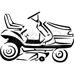 black and white riding lawnmower