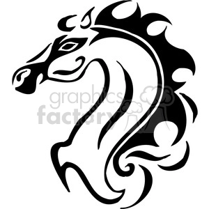 Tribal Horse Head Vector for Vinyl Decals and Tattoos