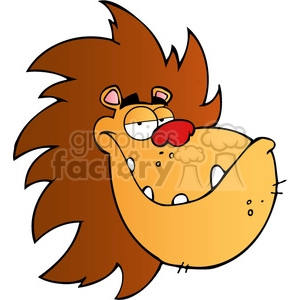 Funny Cartoon Lion Head