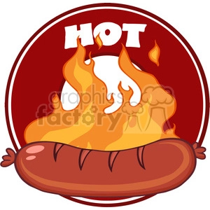 Grilled Sausage And Flames With Banner