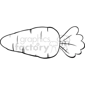 A black and white clipart illustration of a carrot.