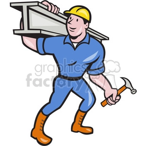 construction worker ibeam hammer