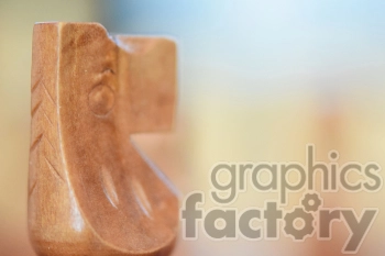 Close-up of a wooden carving with a blurred background.