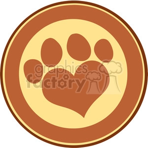 Heart in Paw Print Illustration