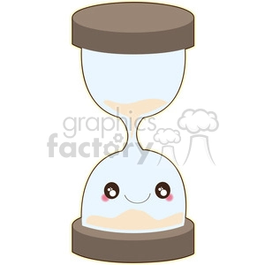 Hourglass cartoon character vector clip art image