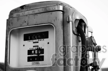black and white gas pump photo