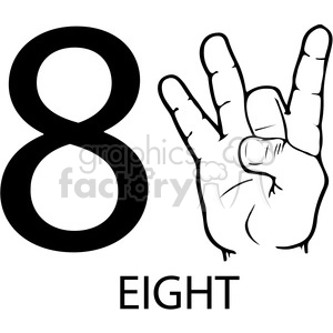 ASL sign language 8 clipart illustration worksheet