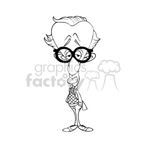 Woody Allen bw cartoon caricature