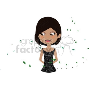 Girl with Leaves cartoon character vector image