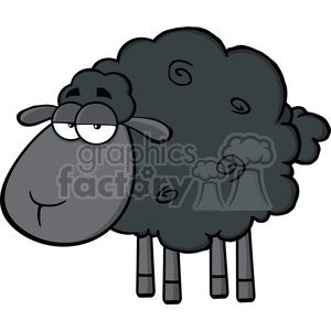 Funny Cartoon Sheep with Glasses