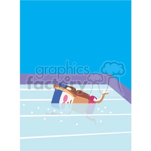 olympic swimmer sports character illustration