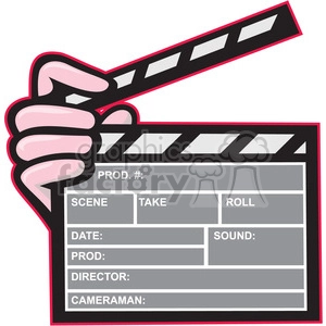 movie clapboard front hand ISO