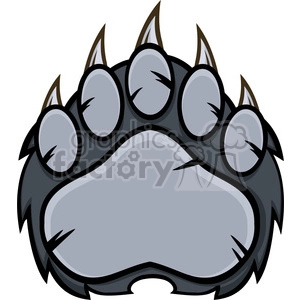 royalty free rf clipart illustration gray bear paw with claws vector illustration isolated on white