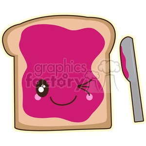 Jam on toast cartoon character vector clip art image