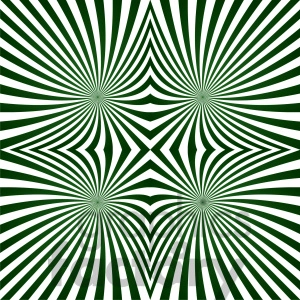 This clipart image features a green and white optical illusion pattern with radiating lines converging into four central points, creating a visually dynamic and hypnotic effect.