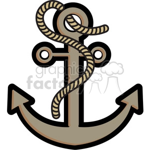 anchor with rope vector illustration