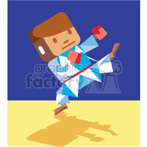 olympic martial arts character illustration
