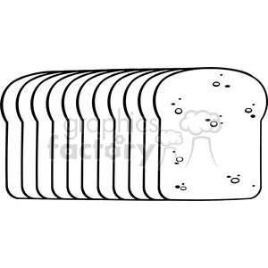 illustration black and white cartoon bread loaf vector illustration isolated on white background