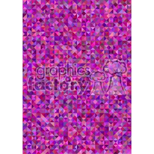 A vibrant and colorful geometric pattern featuring an array of triangles in various shades of pink, purple, and magenta. The design creates a mosaic-like effect with a dynamic and energetic visual appeal.