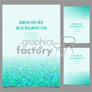 Green and Blue Mosaic Pattern Brochure Background Set