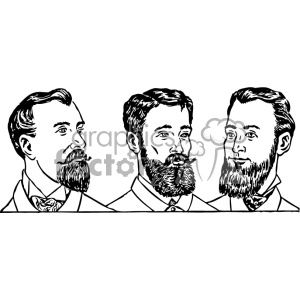 mens beard styles 1900 vector