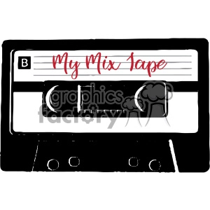 The clipart image shows a vintage cassette tape with the words 