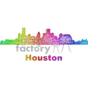 Colorful Scribble Houston Skyline