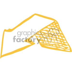 A yellow arrow with a net-like design on the pointed end, rendered as clipart on a white background.