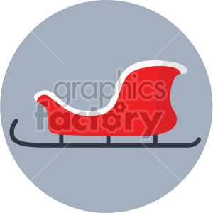 christmas sleigh on gray circle background icon