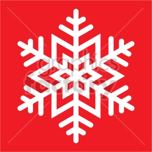 winter snowflake on red background vector clip art