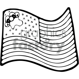 vector art american flag 001 bw