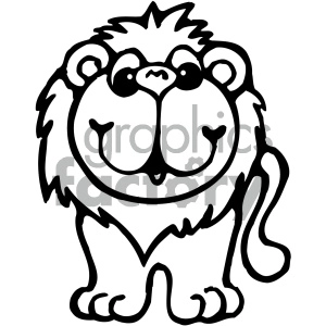 cartoon clipart Noahs animals lion 005 bw