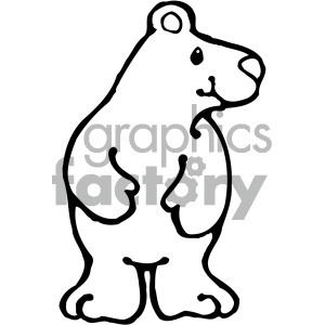 cartoon clipart Noahs animals bear 006 bw