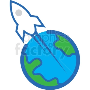 rocket launch from earth vector icon
