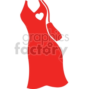 red dress with purse svg cut file