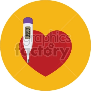 heart with thermometer yellow background